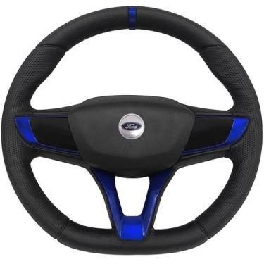 Imagem de Volante Esportivo Escort Hobby 87 a 92 Ford + Cubo - Poliparts, Azul