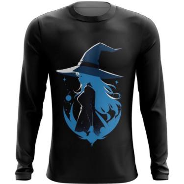 Imagem de Camiseta Manga Longa Bruxa Halloween Azul Festa 1 - Kasubeck Store®, I