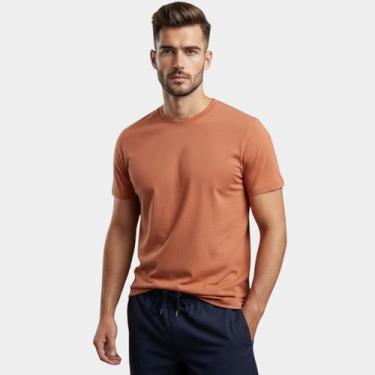 Imagem de Camiseta Masculina 100% Algodão Básica Premium Medson Cor:LaranjaTaman