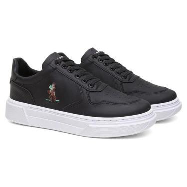 Imagem de Tênis Polo Casual Conforto Masculino De Amarrar 09, Preto, 42, Masculi