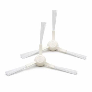 Imagem de Kit 2 Escovas Laterais Robô Aspirador Xiaomi 3 Pontas Branca Compatíve