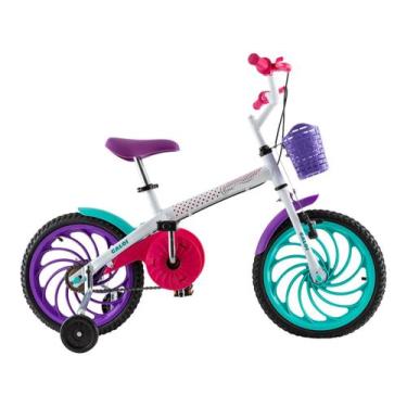 Imagem de Bicicleta Aro 16 Infantil Caloi Ceci Branca com Rodinhas e Cestinha, 1