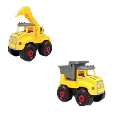 Imagem de Caminhão de Construção City Machine Brinquedo 2 in 1 BR1700 - Multikid
