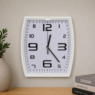 Imagem de Relógio de Parede Retangular Moderno 24cm Minimalista - - Decofer, Bra