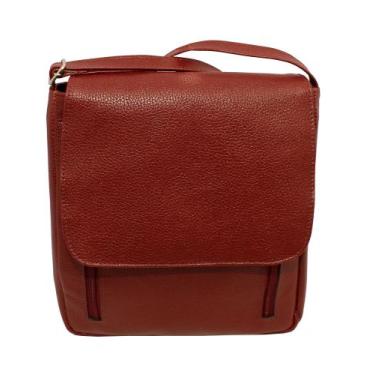 Imagem de Bolsa Em Couro Transversal Feminina Tampa Ziper Bls089cz - Doras Bolsa