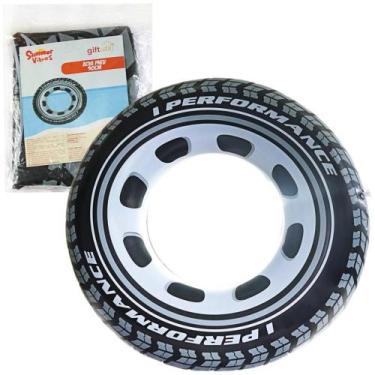 Imagem de Boia Inflável Pneu Redonda 90cm Piscina Praia Circular Fácil - GiftUti