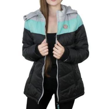 Imagem de Jaqueta Puffer Nylon Feminina Importada com Capuz - OverCore Girls, P