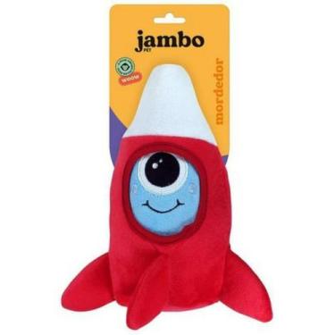 Imagem de Brinquedo interativo para caes mordedor pelucia galaxia foguete vermel