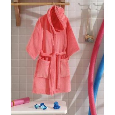 Imagem de Roupão Infantil com Capuz Velour EGG Dohler, Rosa