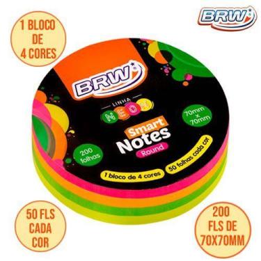 Imagem de Bloco smart notes redondo 200 folhas brw, Preto