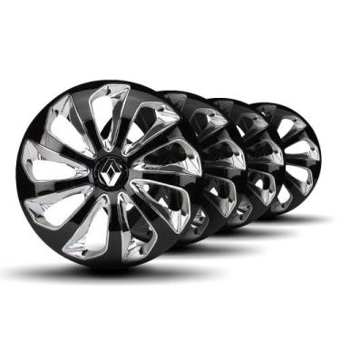 Imagem de Jogo Calota Velox Aro14 Black Chrom Elitte c/Emblema Renault