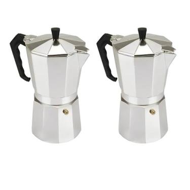 Imagem de Kit 2 Cafeteiras Italiana Expresso 3 Cafés em Alumínio 150ml - Monaliz