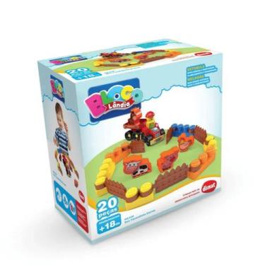 Imagem de Brinquedo fazendinha box montar infantil 20 peças dismat