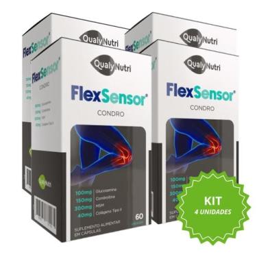 Imagem de Kit 4 Flex Sensor Condro Msm Colágeno Tipo II Qualynutri 240 Capsulas 