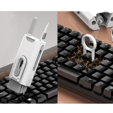 Imagem de Kit Escova Teclado Celular Notebook Fone Tablet Removedor Poeira Canto