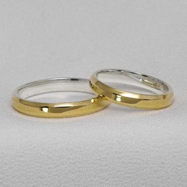 Imagem de Aliança de Noivado e Casamento em Ouro e Prata Chanfrada Sapphire Prom