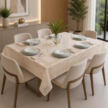 Imagem de Toalha Retangular Mesa 6 Lugares Renda Clássica 217x160cm - Amora Maga
