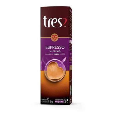 Imagem de Cápsula Três Corações Café Espresso Supremo 10 Unidades 80g - 3 Coraçõ