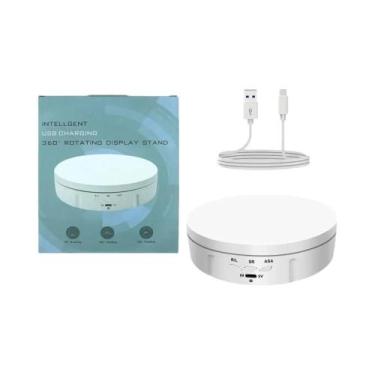 Imagem de Base Rotativa Elétrica 360 Graus Com 3 Velocidades, Alimentada Por USB