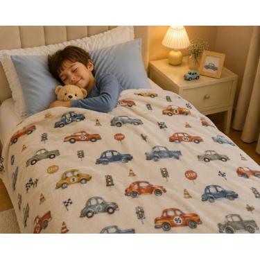 Imagem de Manta Infantil Carrinhos 2,20m x 1,50m Macia - Decarllos