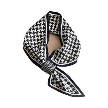 Imagem de Lenço De Seda Luxuoso Feminino Fino De Cetim Para Pescoço, Bandana, Le