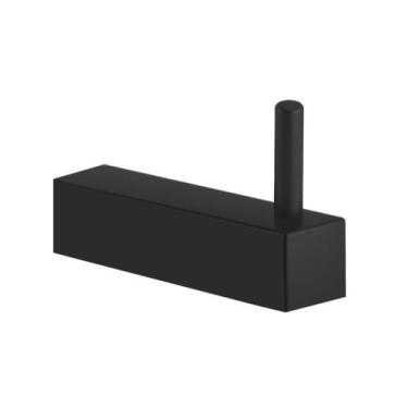 Imagem de Cabide Quadrado Troia Suporte Gancho Preto Fosco Para Banheiro e Lavab