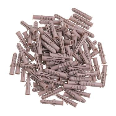 Imagem de Bucha de Nylon com Anel 08mm Fixação Segura em Alvenaria e Concreto com Anel de Reforço Branco Bemfixa 100 Unidades