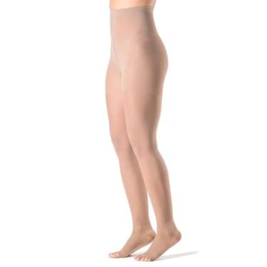 Imagem de Meia Calça Feminina Medicinal de Compressão Sigvaris Ever Sheer 782A 20-30mmHg Ponteira Aberta 36-Natural P3