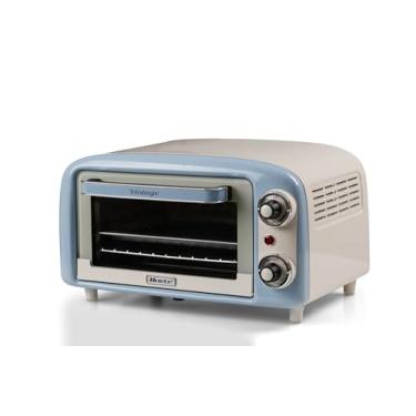 Imagem de Ariete Mini forno vintage 3919, capacidade de 10L, para assar ou aquecer alimentos, temperatura até 230 ° C, temporizador de 60 minutos, grelha de aço inoxidável, 800 W, vidros duplos, azul