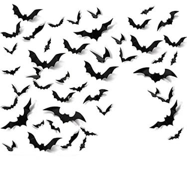 Imagem de WSWJDW 60pcs festa de Halloween em PVC decoração em 3D Horror bastão adesivo de parede, decoração de Halloween em casa, faça você mesmo, janela para casa