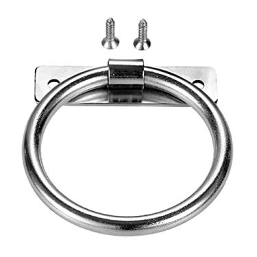 Imagem de Redondo anel de prata alça de mobília porta puxar o maçaneta w/parafusos cômoda gaveta jóias vintage 58 * 53mm liga de zinco cozinha YYDFPIIA