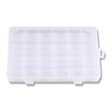 Imagem de yeacher 24 Grade Plástico Transparente Jóias Anel Brincos Caixa Estojo Nail Art Decorações Miçangas Strass Organizador Caixa De Armazenamento 19x13cm