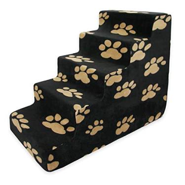 Imagem de Best Pet Supplies Escadas e degraus para cães - degraus de espuma para cães e gatos pequenos, suporte antiderrapante para degraus para animais de estimação, rampa para cães, sem montagem, impressão de