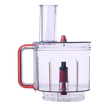 Imagem de Tigela, tampa e empurrador do processador de alimentos – Peças de substituição para processador de alimentos multifuncional NutriChef. Número do modelo: NCFPRED (vermelho)