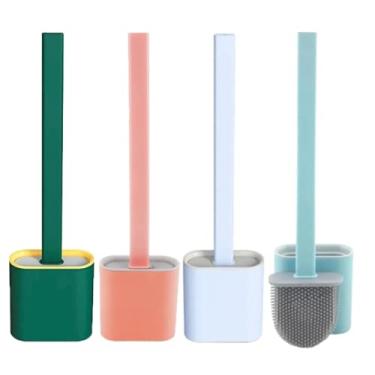 Imagem de Escova de Limpar Vaso Sanitário Privada Banheiro em Silicone (Verde)