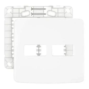 Imagem de Placa 4x4 2 Postos Horizontal + Suporte Branco - Margirius