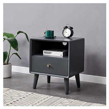 Imagem de Mesas laterais de cama com gaveta única mesa de cabeceira de madeira moderna minimalista pequeno apartamento quarto mini armário armário casa cabeceira mesas de cabeceira para quarto (cor : B)