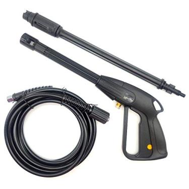 Imagem de Kit Pistola Gatilho com Lança Tubeira Bico Leque e Mangueira Nylon 3M para Lavajato Lavor Wash Bricotech SJ135