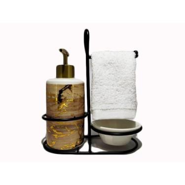 Imagem de Kit Para Banheiro De Porcelana - 4Pçs - Am1350 - Amigold