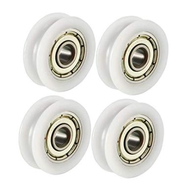 Imagem de 4 pcs Deep Metal V Groove Guia Rolamento Roda De Polia Roda W 4x18x6mm