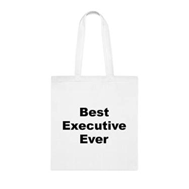 Imagem de Bolsa Executiva, Best Executive Ever Bag, presente executivo, presente para executivo, bolsa de ombro executiva, bolsas executivas reutilizáveis, ideia de de Natal, Branco