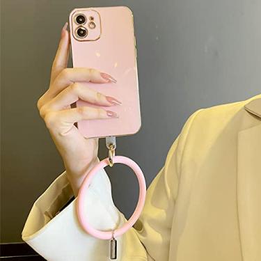 Imagem de Pulseira redonda com revestimento de silicone para iphone 13 12 MINI 11 Pro XS Max XR X 8 7 6S 6 Plus SE 2020 capa, rosa, para iphone 12 pro