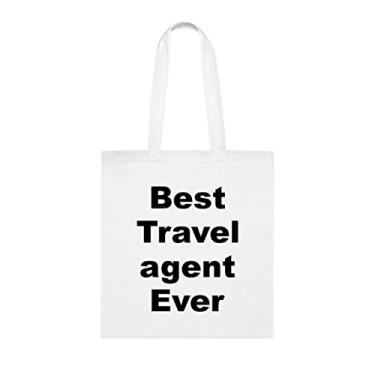 Imagem de Bolsa Tote Agente de Viagem, Bolsa Best Travel Agent Ever Tote Bag, Presente de Agente de Viagem, Presente para Agente de Viagem, Bolsa de Ombro Agente de Viagem, Bolsas Reutilizáveis,