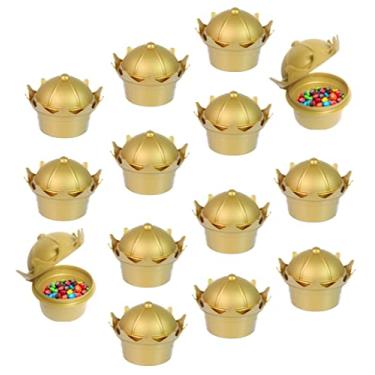 Imagem de Pote de Lembranças Festa Infantil e Aniversário Decoração Aniversário de Coroa de Princesa Rainha Rosa Azul ou Dourada (Dourado 28 Unidades)