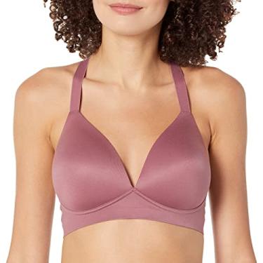 Imagem de Bali Sutiã feminino Comfort Revolution sem fio, macio e conversível, cobertura total, Vermelho baga rústica, XGG