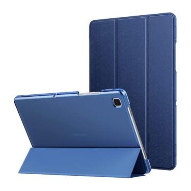 Imagem de WB Capa Tablet Samsung Galaxy Tab A7 10.4” (modelos SM-T500/505/507) Apoio Multiangular Auto hibernação Antichoque Design Slim Estilo Tecido Azul Escuro