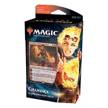 Imagem de Magic: The Gathering Chandra, Flame’s Catalyst Planeswalker Deck | Core Set 2021 (M21) | 60 Card Starter Deck, C76580000