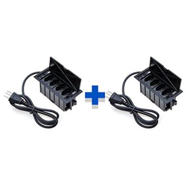 Imagem de Kit 2 Caixas De Tomadas 4 Blocos Basculante 4 Tomadas 20A COR:PRETO
