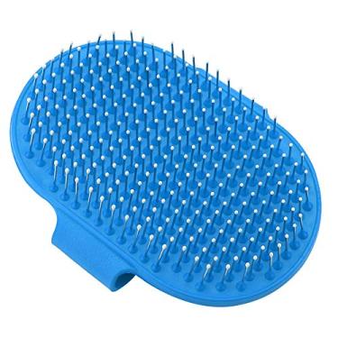 Imagem de Escova de silicone para animais de estimação, massagem para animais de estimação, escova de xampu para cães e gatos, escova de massagem de limpeza de dentes redonda para cabelos longos e curtos