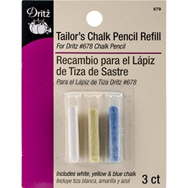 Imagem de Dritz Recarga de lápis, branco, amarelo e azul, 3 unidades de giz de alfaiate